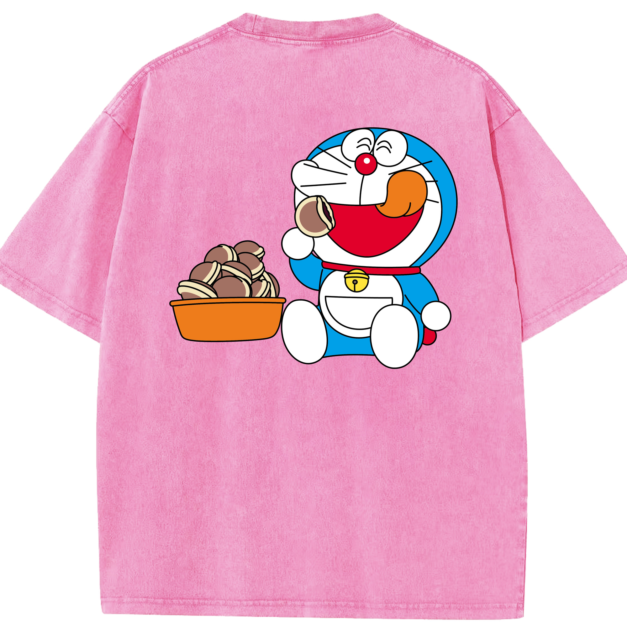 （画像用） ドラえもん Doraemon 綿100% ヴィンテージ風 半袖Tシャツ（背面プリント）